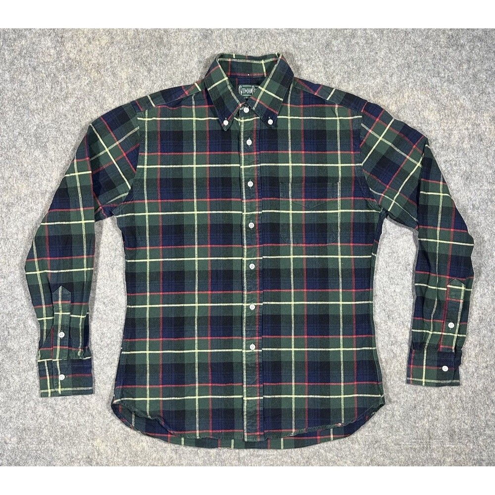 Gitman Bros Vintage Flannel Shirt Men’s L Red Plaid Button Down Classic USA